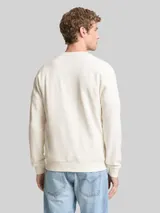 TOM TAILOR DENIM Herren Sweatshirt aus Baumwolle, weiß, Uni – Bild 5