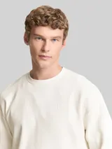 TOM TAILOR DENIM Herren Sweatshirt aus Baumwolle, weiß, Uni – Bild 6