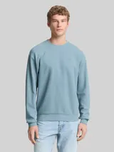 TOM TAILOR DENIM Herren Sweatshirt aus Baumwolle, blau, Uni – Bild 4