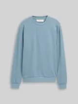 TOM TAILOR DENIM Herren Sweatshirt aus Baumwolle, blau, Uni – Bild 3