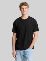 TOM TAILOR DENIM Herren Relaxed Fit T-Shirt mit Brusttasche, schwarz, Uni – Bild 4