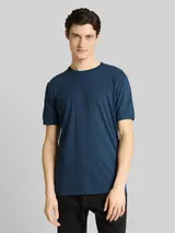 TOM TAILOR DENIM Herren T-Shirt in Melange-Optik, blau, Meliert – Bild 4