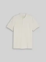 TOM TAILOR DENIM Herren Piqué Poloshirt mit Stehkragen, weiß, Uni – Bild 3