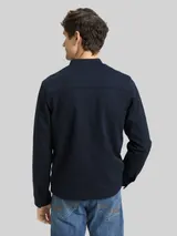 TOM TAILOR Herren Piqué Bomberjacke mit Eingriffstaschen, blau, Uni – Bild 5