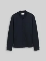 TOM TAILOR Herren Piqué Bomberjacke mit Eingriffstaschen, blau, Uni – Bild 3