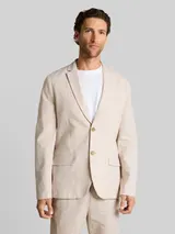TOM TAILOR Herren Sakko mit Leinenanteil, beige, Meliert – Bild 4