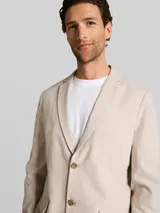 TOM TAILOR Herren Sakko mit Leinenanteil, beige, Meliert – Bild 6