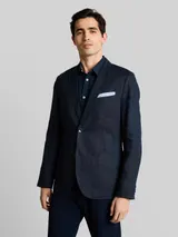 TOM TAILOR Herren Sakko aus Leinen, blau, Uni – Bild 4