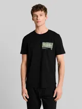 TOM TAILOR DENIM Herren T-Shirt mit Print, schwarz, Uni – Bild 4