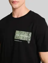 TOM TAILOR DENIM Herren T-Shirt mit Print, schwarz, Uni – Bild 6