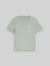 TOM TAILOR DENIM Herren T-Shirt mit Palmenprint, grün, Uni – Bild 3