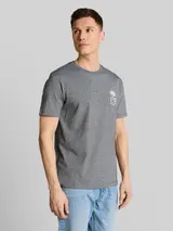 TOM TAILOR DENIM Herren T-Shirt mit Palmenprint, schwarz, Uni – Bild 4