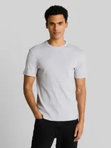 TOM TAILOR DENIM Herren Slim Fit T-Shirt mit Rippstruktur, grau, Meliert – Bild 4
