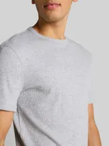 TOM TAILOR DENIM Herren Slim Fit T-Shirt mit Rippstruktur, grau, Meliert – Bild 6