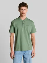 TOM TAILOR DENIM Herren Relaxed Fit Poloshirt aus Baumwolle, grün, Uni – Bild 4