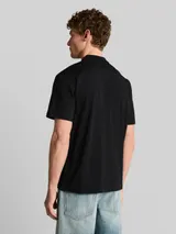 TOM TAILOR DENIM Herren Relaxed Fit Poloshirt aus Baumwolle, schwarz, Uni – Bild 5