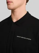 TOM TAILOR DENIM Herren Relaxed Fit Poloshirt aus Baumwolle, schwarz, Uni – Bild 6