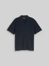 TOM TAILOR DENIM Herren Relaxed Fit Resort Poloshirt mit Waffelstruktur, blau, Uni – Bild 3