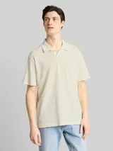 TOM TAILOR DENIM Herren Relaxed Fit Resort Poloshirt mit Waffelstruktur, weiß, Uni – Bild 4