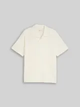 TOM TAILOR DENIM Herren Relaxed Fit Resort Poloshirt mit Waffelstruktur, weiß, Uni – Bild 3