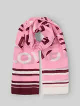 TOM TAILOR DENIM Damen Schal mit Schriftzug, rosa, Gemustert – Bild 3