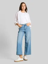 TOM TAILOR Damen TTNELMA CULOTTE Jeans, blau, Uni – Bild 4
