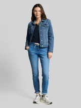 TOM TAILOR Damen TTMAYA TAPERED Stretch Jeans mit Kordelzug, blau, Uni – Bild 4