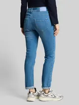 TOM TAILOR Damen TTMAYA TAPERED Stretch Jeans mit Kordelzug, blau, Uni – Bild 5