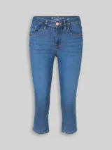 TOM TAILOR Damen TTLENE SLIM Capri Jeans mit hohem Stretch, blau, Uni – Bild 3