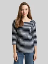 TOM TAILOR Damen Langarmshirt mit Streifenmuster, blau, Gestreift – Bild 4