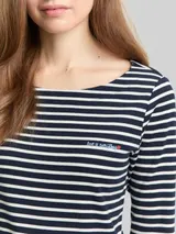 TOM TAILOR Damen Langarmshirt mit Streifenmuster, blau, Gestreift – Bild 6
