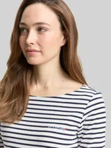 TOM TAILOR Damen Langarmshirt mit Streifenmuster, weiß, Gestreift – Bild 6