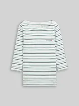 TOM TAILOR Damen Langarmshirt mit Streifenmuster, grün, Gestreift – Bild 3