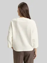 TOM TAILOR Damen Langarmshirt mit Knopf-Details, weiß, Uni – Bild 5
