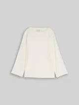 TOM TAILOR Damen Langarmshirt mit Knopf-Details, weiß, Uni – Bild 3