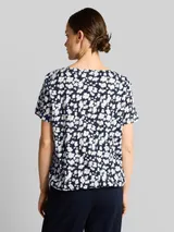TOM TAILOR Damen Crinkle T-Shirt mit Muster, blau, Gemustert – Bild 5
