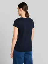 TOM TAILOR Damen T-Shirt aus Baumwolle, blau, Uni – Bild 5