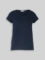 TOM TAILOR Damen T-Shirt aus Baumwolle, blau, Uni – Bild 3