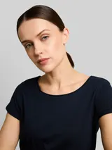 TOM TAILOR Damen T-Shirt aus Baumwolle, blau, Uni – Bild 6