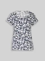TOM TAILOR Damen T-Shirt aus Baumwolle, blau, Gemustert – Bild 3