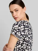TOM TAILOR Damen T-Shirt aus Baumwolle, blau, Gemustert – Bild 6