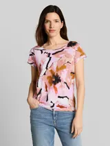 TOM TAILOR Damen T-Shirt aus Baumwolle, rosa, Gemustert – Bild 4