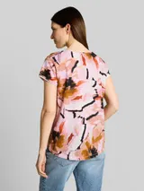 TOM TAILOR Damen T-Shirt aus Baumwolle, rosa, Gemustert – Bild 5