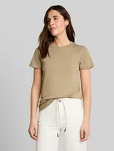 TOM TAILOR Damen Basic T-Shirt aus Baumwolle, grün, Uni – Bild 4