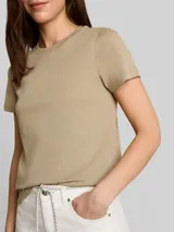 TOM TAILOR Damen Basic T-Shirt aus Baumwolle, grün, Uni – Bild 6