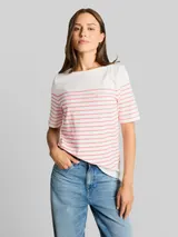 TOM TAILOR Damen T-Shirt mit Streifenmuster, weiß, Uni – Bild 4