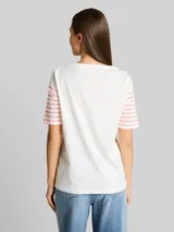 TOM TAILOR Damen T-Shirt mit Streifenmuster, weiß, Uni – Bild 5