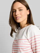 TOM TAILOR Damen T-Shirt mit Streifenmuster, weiß, Uni – Bild 6