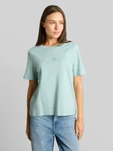 TOM TAILOR Damen T-Shirt aus Baumwolle, grün, Uni – Bild 4