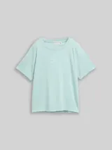 TOM TAILOR Damen T-Shirt aus Baumwolle, grün, Uni – Bild 3